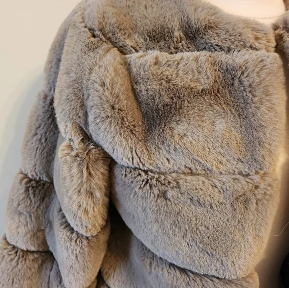 Fashion Nova Faux Fur Lined Jacket In Mocha Size Small - Picture 4 of 7